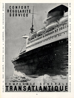Compagnie Générale Transatlantique 1952 A.Brenet, Transatlantic Liner