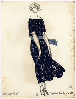 Croquis de Modes, 1920 - Raoul Dufy. La Gazette du Bon Ton, n°1 — Croquis N°4