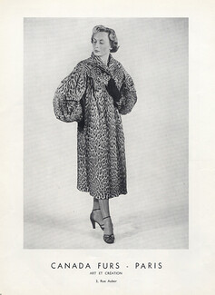 Canada Furs (Fur Clothing) 1949 Fashion Photography