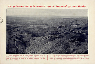 Michelin 1913 - 69ème tableau ''...Numérotage des Routes'' (Thiers)