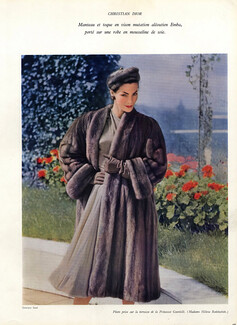 Christian Dior (Fur clothing) 1956 Georges Saad, Fur Coat, Fashion Photography