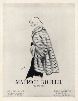 Maurice Kotler (Fur clothing) 1949 Simone Souchi, Fur Coat