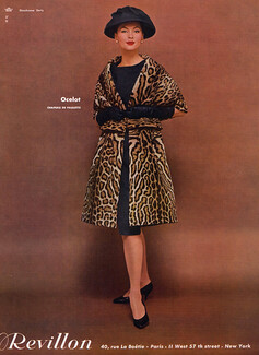 Revillon 1961 Ocelot Fur Coat Fashion Photography