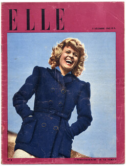 ELLE N°3 du 5 Décembre 1945 Jeannine Guyon, Colette, Cécile Sorel, 24 pages