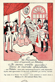 Michelin 1914 - 95ème tableau ''La Vie Parisienne'' T. & Cie, Bibendum