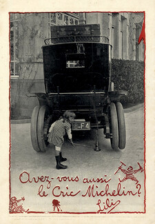 Michelin 1914 - 98ème tableau '''Avez-vous aussi le cric Michelin''