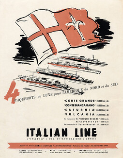 Italian Line 1950 Saturnia, Vulcania...Transatlantic Liner