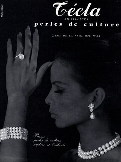 Técla (Jewels) 1966 Set of Jewels Pearls, Jacques Decaux