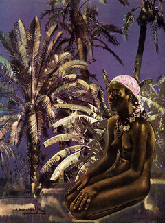 Jacques Majorelle 1935 ''Dans les palmeraies'' African Nudity Nude