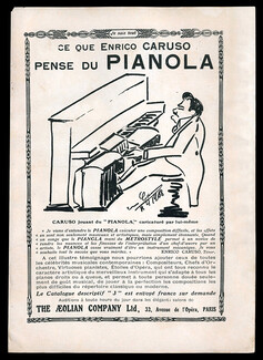 Pianola (Aeolian Company) 1909 Pianola, Enrico Caruso Caricature