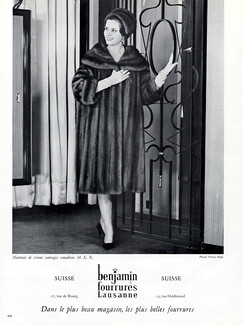 Benjamin Fourrures (Fur clothing) 1960 Photo Pierre Hégi Fur Coat Mink