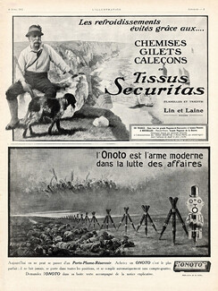 Tissus Securitas (Illustrations Ehrmann) & Onoto (Pens) 1911 military
