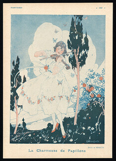 Némecek 1917 ''La Charmeuse de Papillons'' butterfly, violin