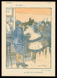 Mario Pezilla 1916 ''Du Bois au Bar de la Gruerie'' ww1