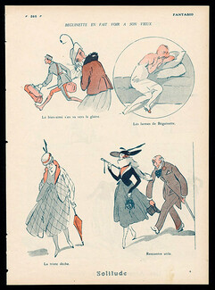 René Préjelan 1916 ''Béguinette en fait voir à son vieux'' Comic Strip, 4 pages