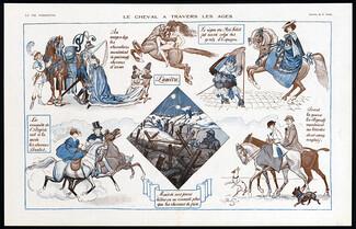 Georges Pavis 1918 "Le cheval à travers les ages" Horses through the Ages, Horsewoman