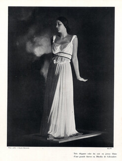 Alix - Germaine Krebs 1937 Photo Joffé, White Evening Gown, Colcombet