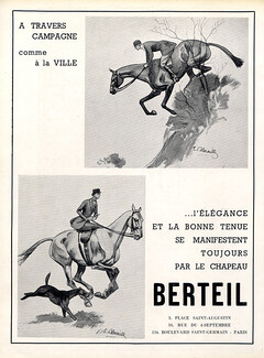 Berteil (Men's Hats) 1938 horse racing