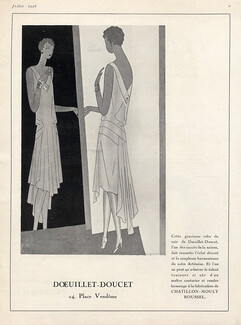 Doeuillet-Doucet 1928 Fashion Illustration, Evening Gown
