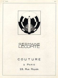 Germaine Lecomte 1926 Label, Rue royale, Paris