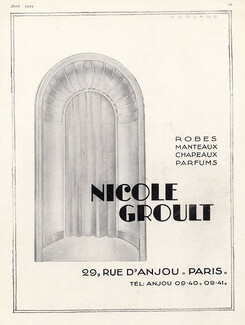 Nicole Groult 1929 Address: 29 rue d'Anjou, Paris