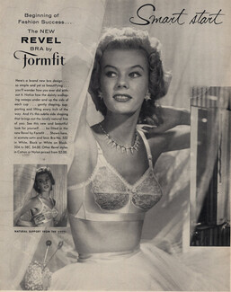 1956 1950s BRA BIFLEX CONE BRAS & GIRDLES =Vintage Retro Print AD