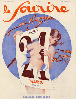 Leo Fontan 1931 Calendar 21 Mars, Spring Topless