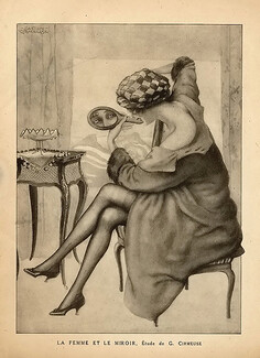 Gaston Cirmeuse 1918 "La Femme et le Miroir" Making-up