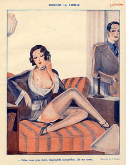 Jacques Leclerc 1931 Sexy Girl Topless, Lesbians