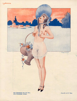 Maurice Pepin 1930 Sexy Girl, Topless
