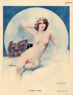 La Femme à la Rose, 1930 - Maurice Pepin Nude