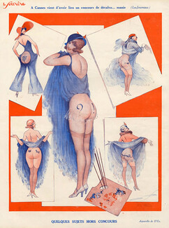 Vald'Es 1931 Sexy looking girl Decalcomania Transfer Buttocks