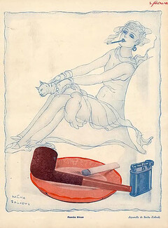 Sacha Zaliouk 1930 Sexy Girl Smoker
