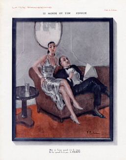 Fabiano 1929 ''Le monde où l'on... s'ennuie'' Elegant Parisienne