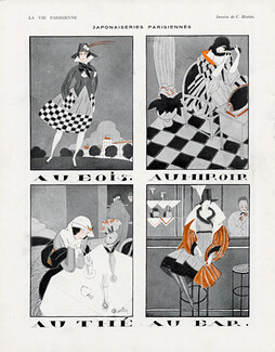 Charles Martin 1919 ''Japonaiseries Parisiennes'' Elegant Parisienne