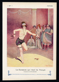 Kuhn-Régnier 1912 ''La Danseuse qui vient de Pompéi'' Topless Dancer Chorus Girl