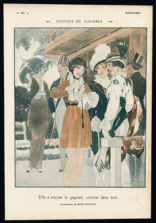 René Vincent 1913 ''Femmes de Course'' Horse Racing Elegante