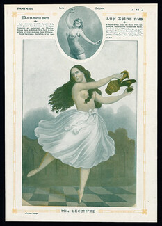Jane Delyane & Mlle Lecompte 1911 ''Danseuses aux seins nus'' Topless dance