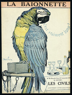 Abel Faivre 1915 Les Civils Parrot Bird