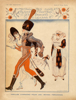 George Barbier 1918 Hussar, Military, Soldier, 19th Century Costumes