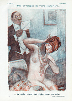 Abel Faivre 1926 Elegant Nude