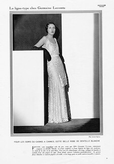 Germaine Lecomte 1930 Photo Lecram-Vigneau Evening Gown