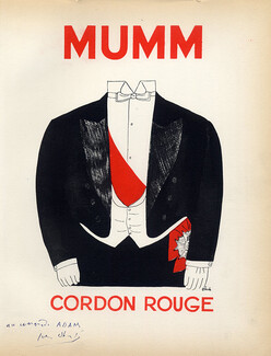 Mumm (Champain) 1928 Cordon Rouge, Lithograph PAN P.Poiret, Jean Oberlé