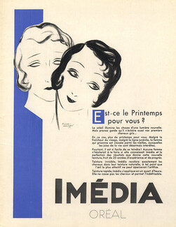 Imédia (L'Oréal) 1934 Pierre Herault, Hairstyle, Dyes for hair