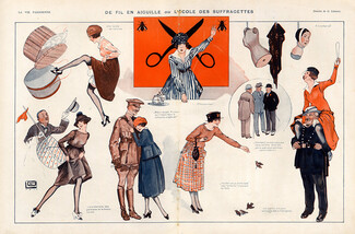 Georges Léonnec 1917 Suffragettes Couture