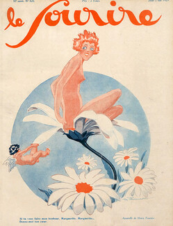 Henry Fournier 1929 Daisy Flower Nude, Marguerite