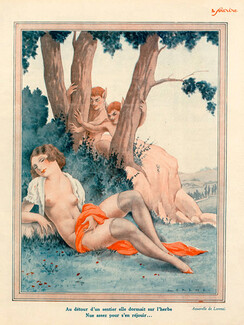 Fabius Lorenzi 1932 Sexy Looking Girl Nude, Faun