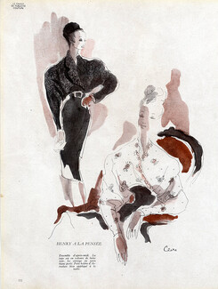 Henry a la Pensée 1946 Clère, Fashion Illustration