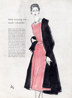 Trigère 1954 Pink Dress & Black tweed Coat, Eric (Carl Erickson)