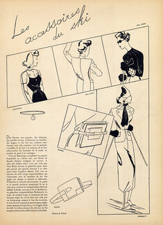 Fashion Goods 1938 Hermès, Véra Boréa, Fashion Illustration, Skiing